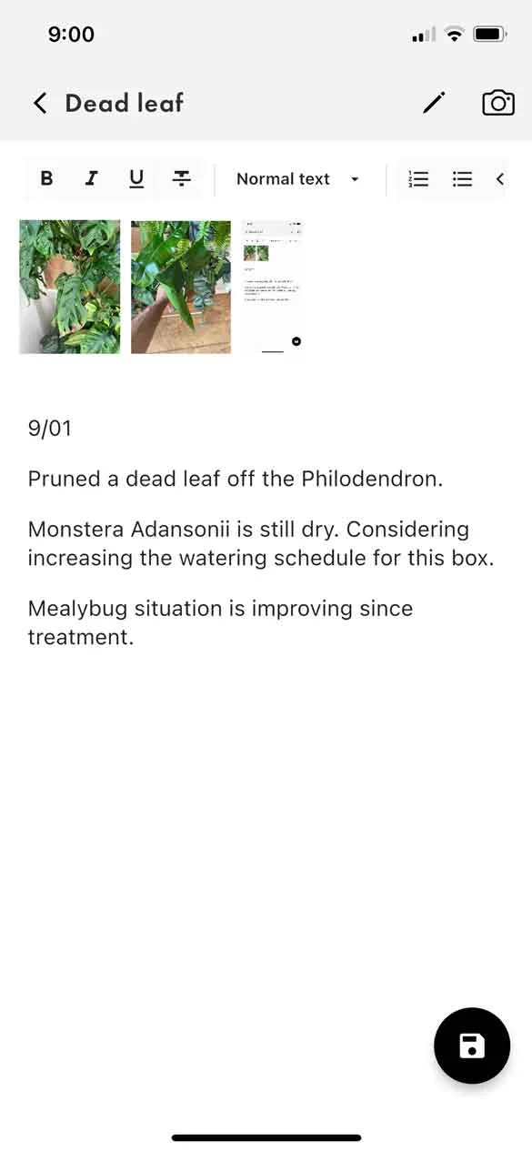 Biotic Instruments app notes feature